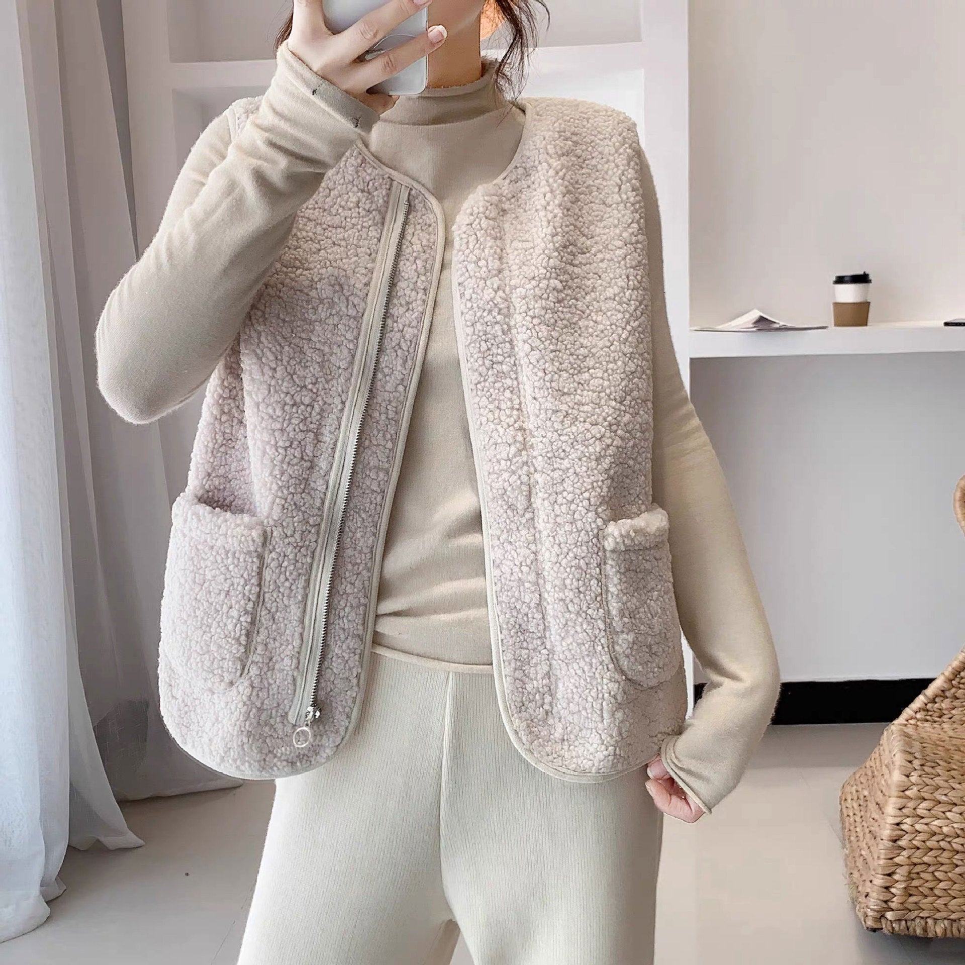 Women’s Sherpa Fleece Zip-Up Vest