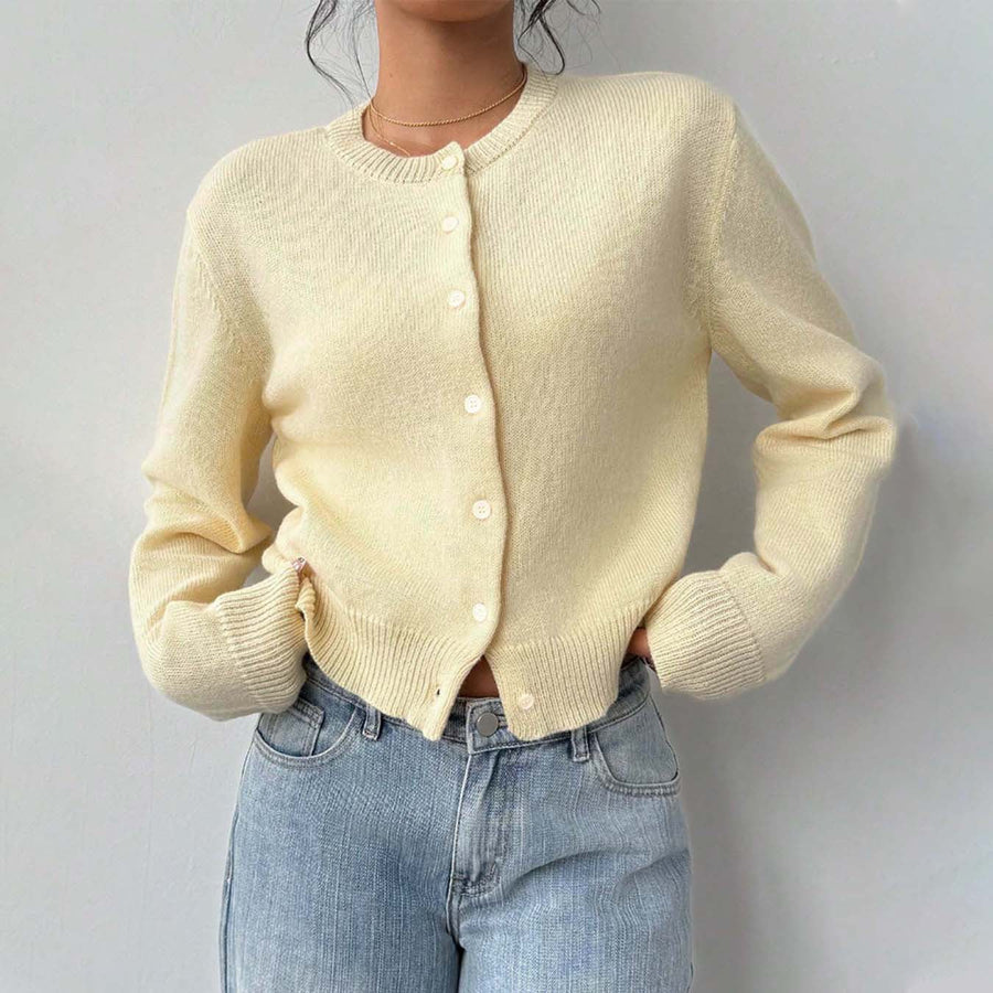 Long-Sleeved Soft Cardigan Sweater for Women