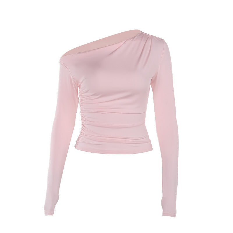 Off-Shoulder Slim Long Sleeve Top for Women