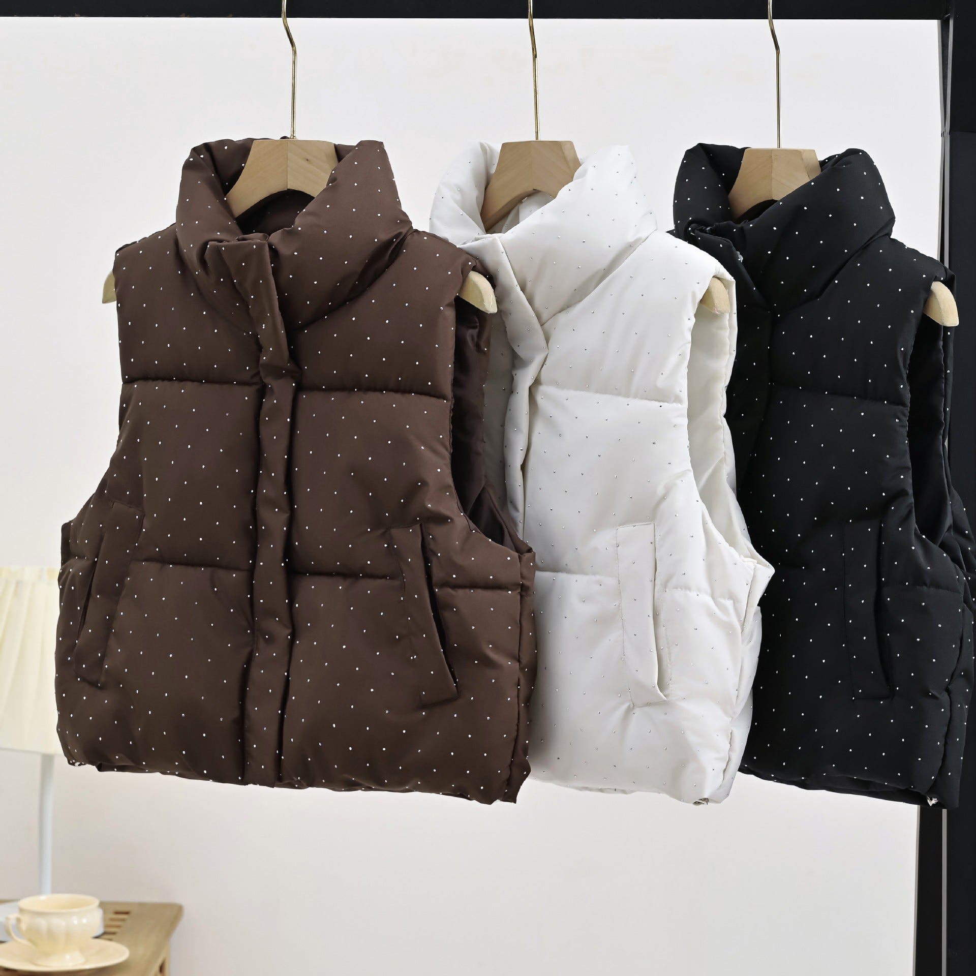 Minimalist Quilted Stand Collar Puffer Vest