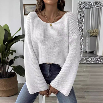 Loose Off-Shoulder Pullover Sweater for Women