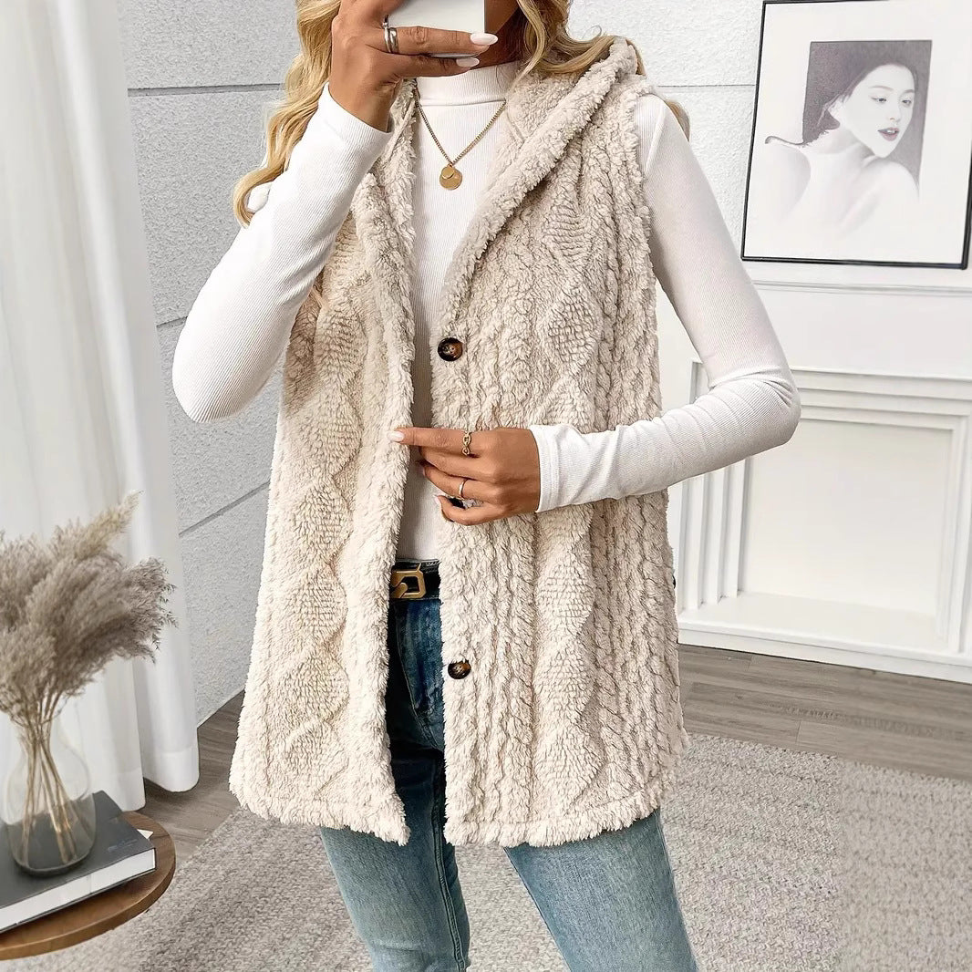 Women’s Fleece Vest Sleeveless Casual Layering Top