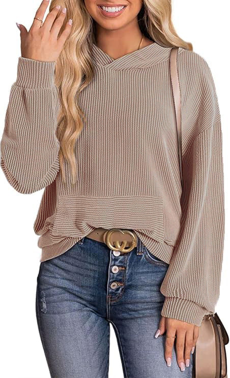 Loose Twisted Hooded Long Sleeve Sweatshirt