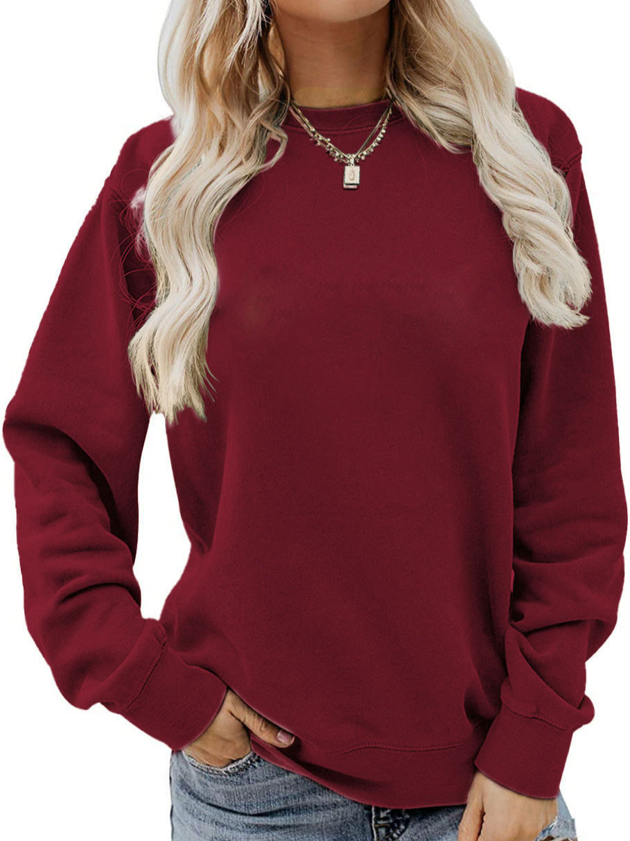 Boutique Minimalist Crew Neck Relaxed Long Sleeve Sweatshirt