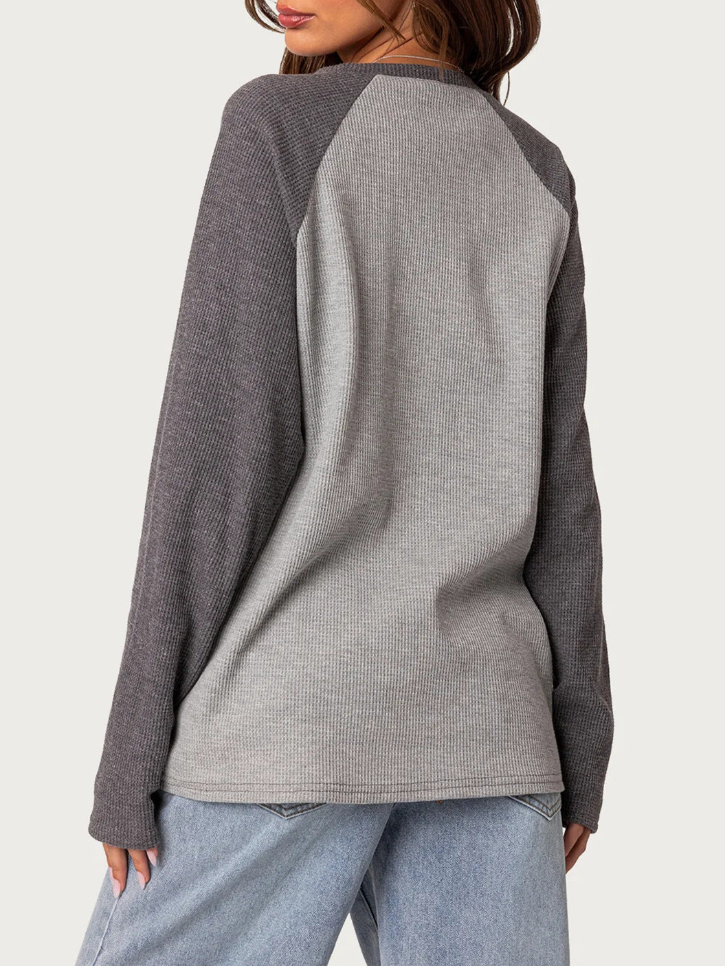 Minimalist Color Block Raglan Tunic Top