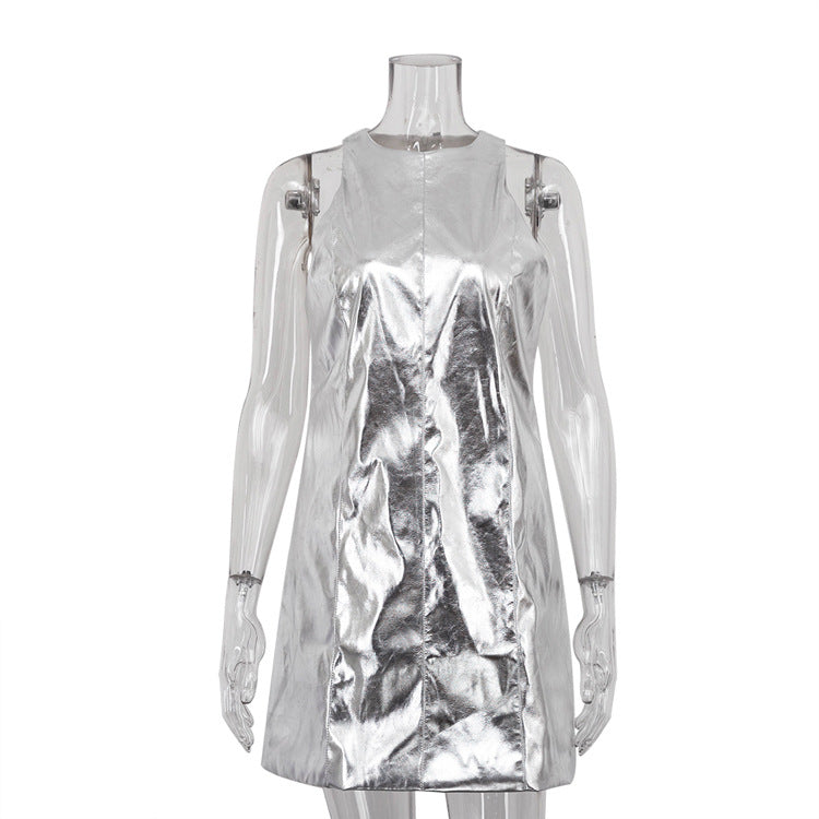 White Square Neck Vest & High Waist Skirt Set