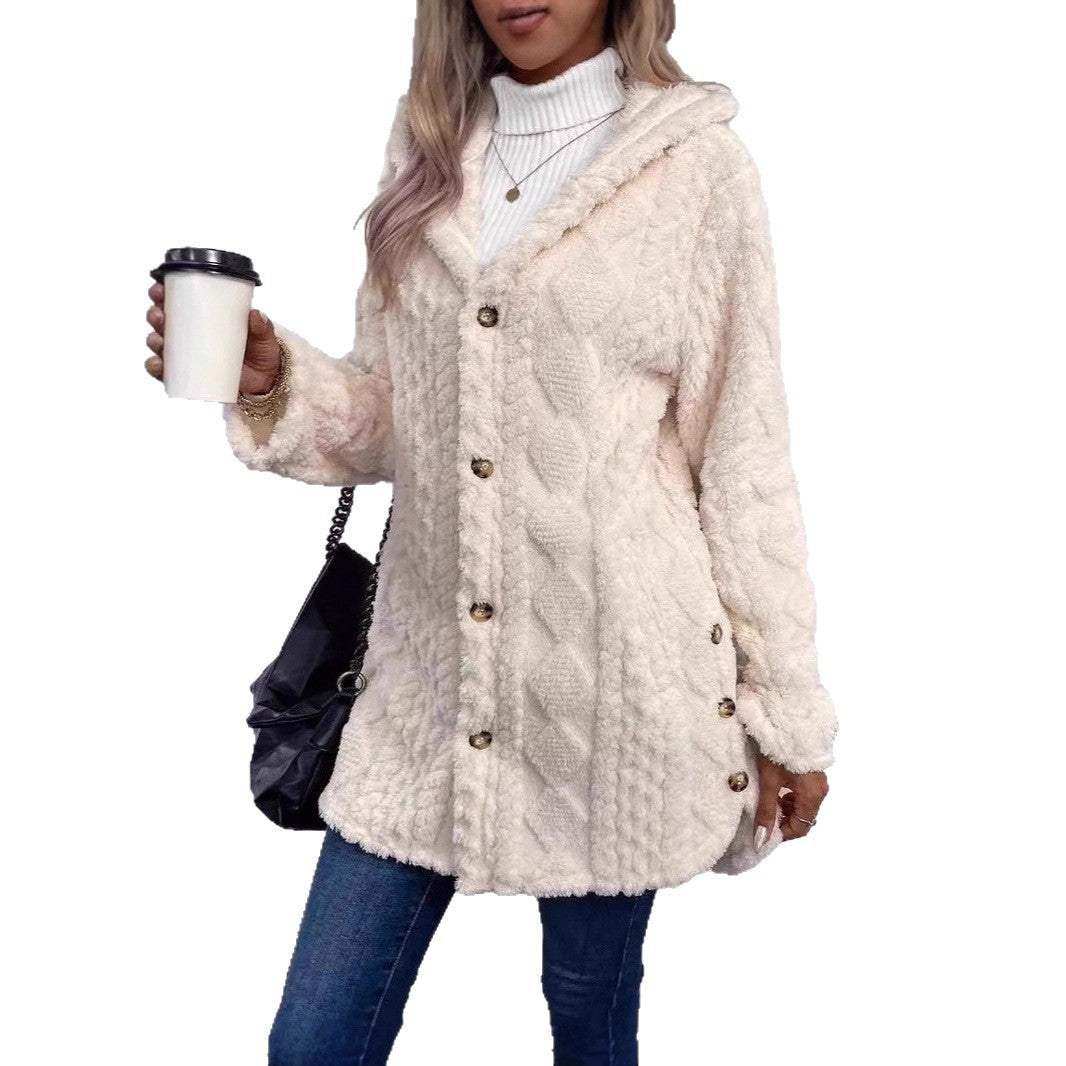 Elegant Textured Button Front Longline Jacket