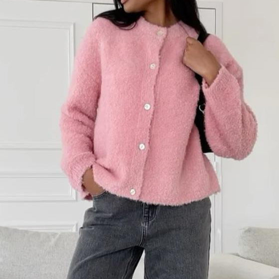 Loose Retro Button Knitted Long Sleeve Cardigan