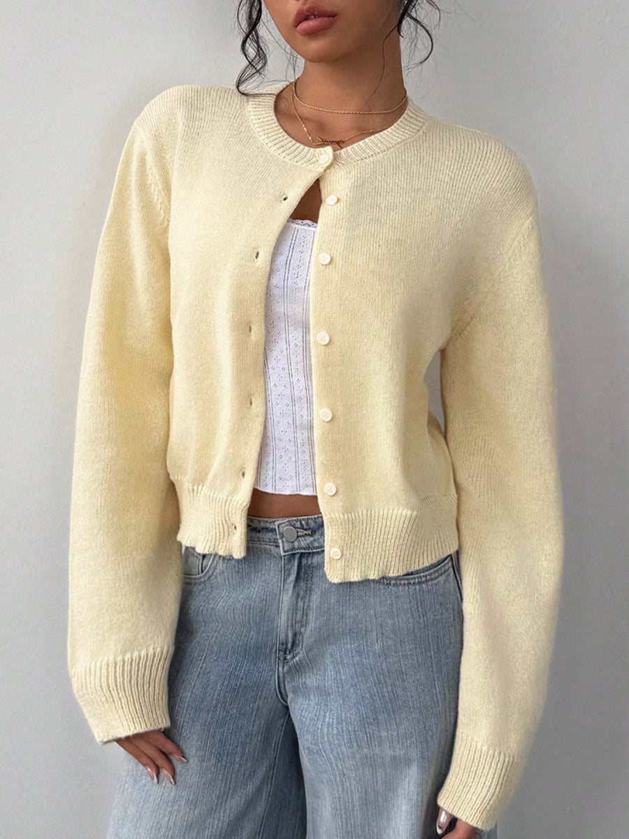 Long-Sleeved Soft Cardigan Sweater for Women