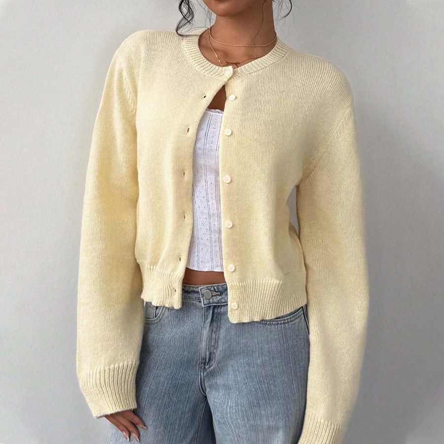 Long-Sleeved Soft Cardigan Sweater for Women