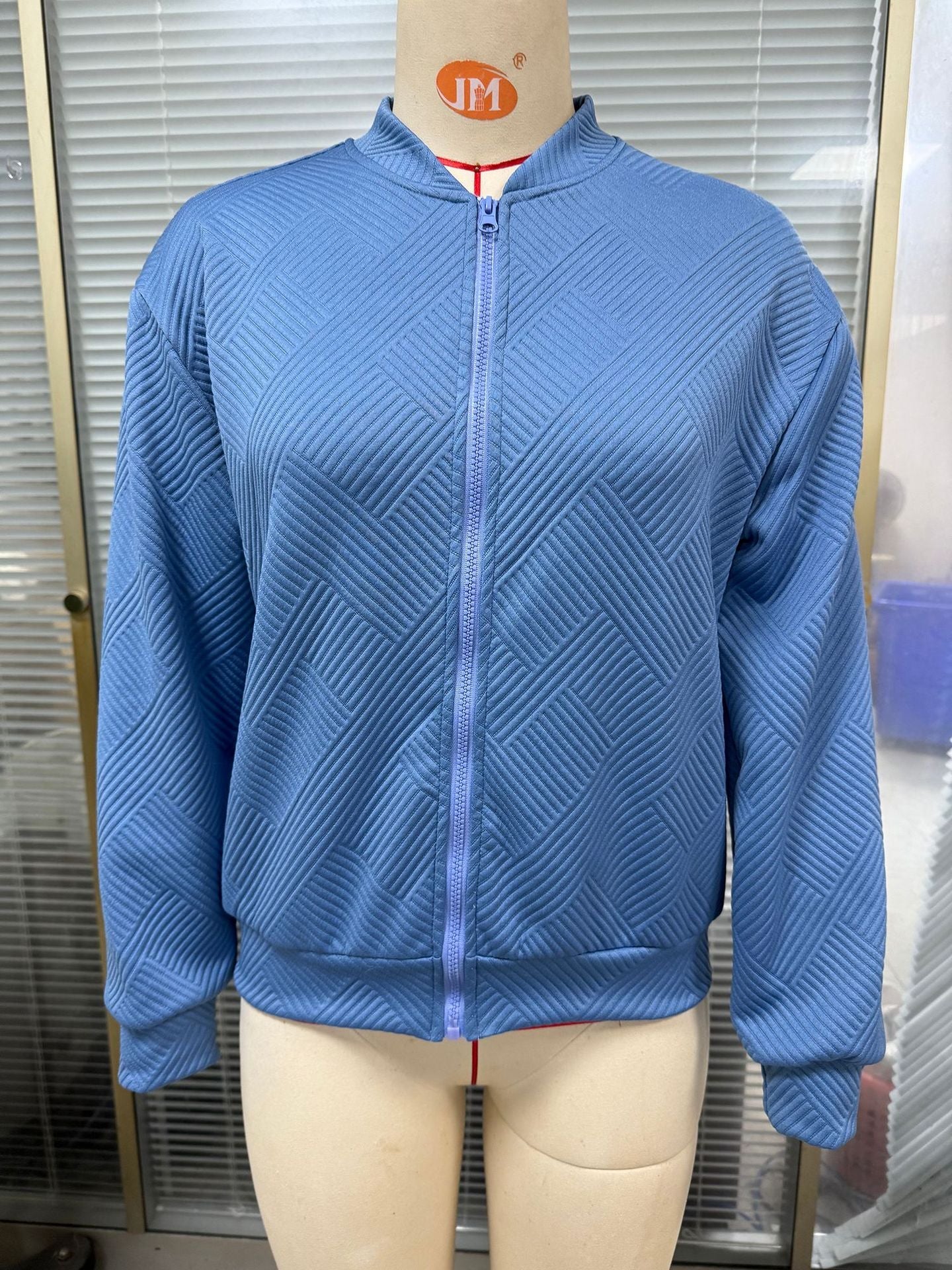 Women's Textured Zip Front Bomber Jacket