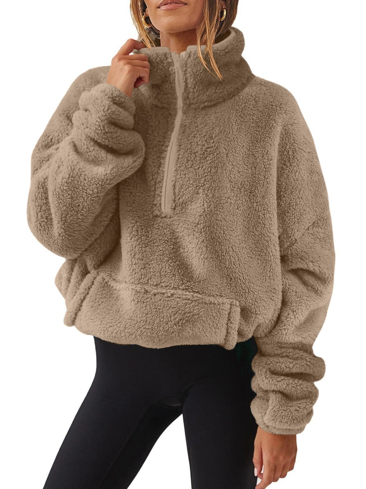 Boutique Contrast Stitch Crew Neck Oversized Knit Sweater