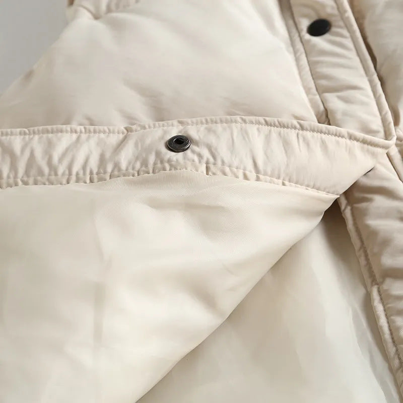 Women’s Quilted Puffer Vest – Stand Collar Sleeveless Down Cotton Vest with Pockets