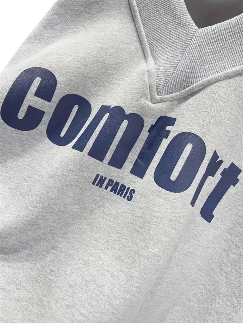 Women's Boutique V-Neck Graphic Drop Shoulder Sweatshirt