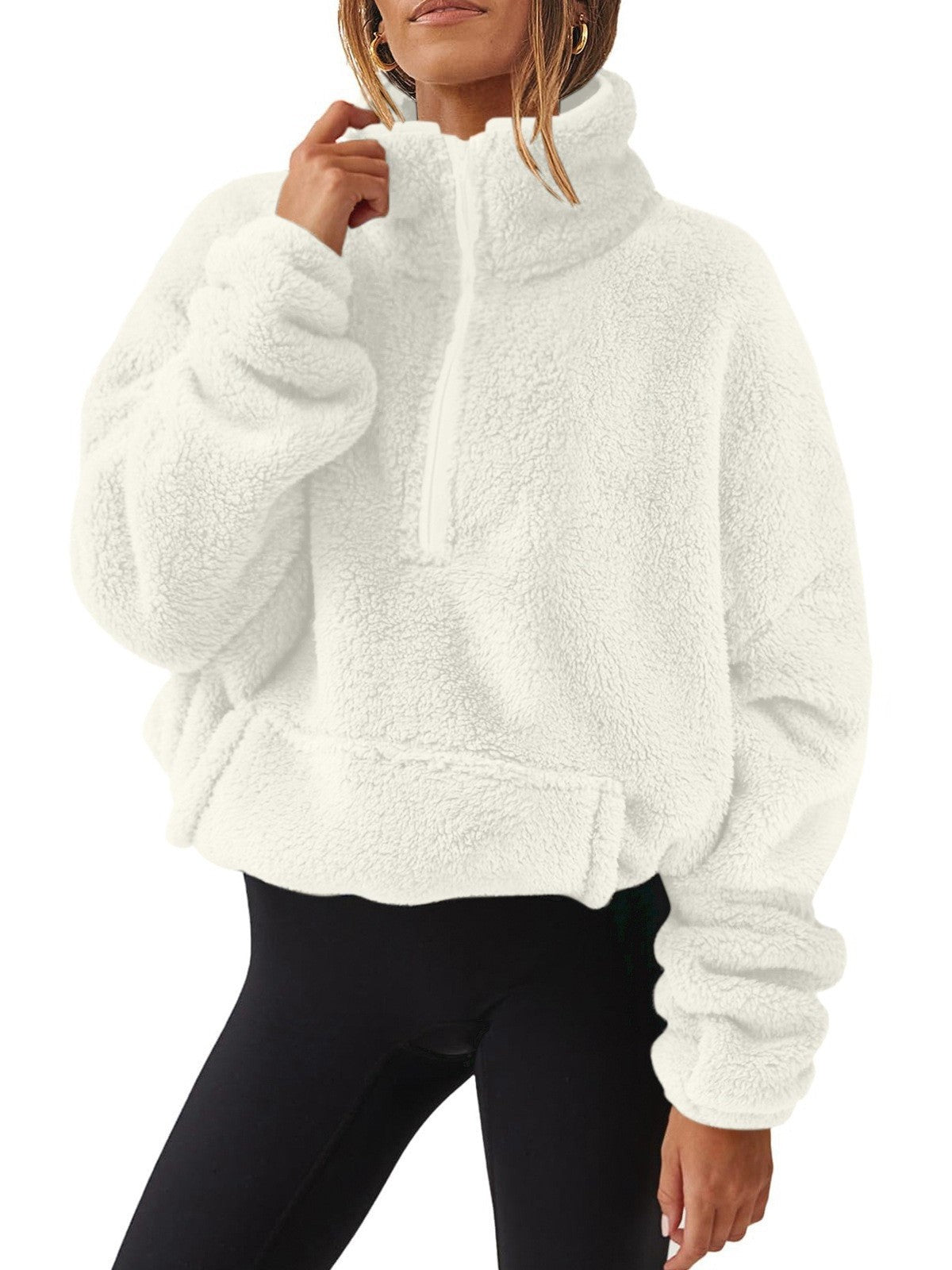 Boutique Contrast Stitch Crew Neck Oversized Knit Sweater
