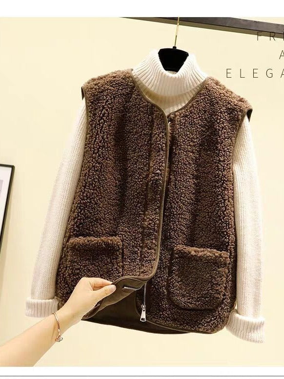 Women’s Sherpa Fleece Zip-Up Vest