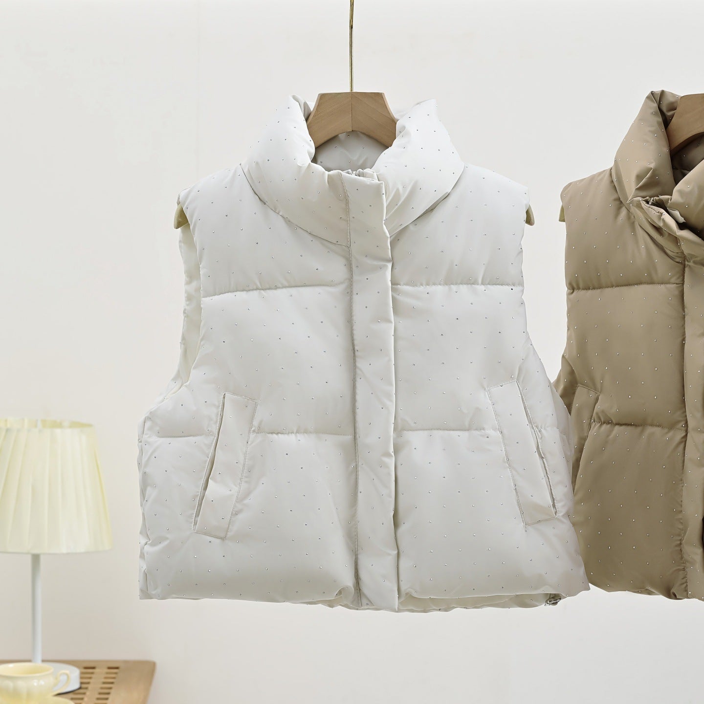 Minimalist Quilted Stand Collar Puffer Vest