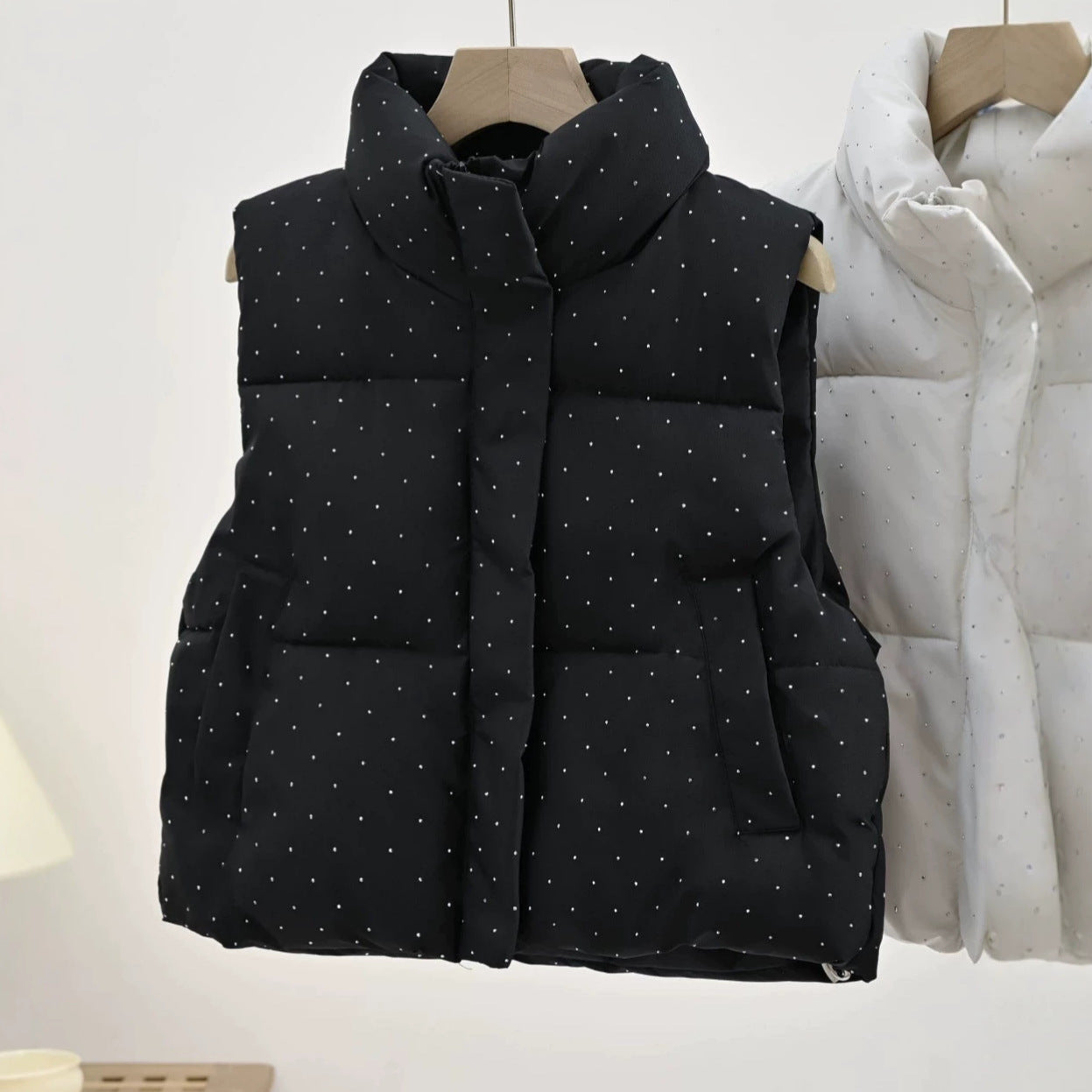 Minimalist Quilted Stand Collar Puffer Vest