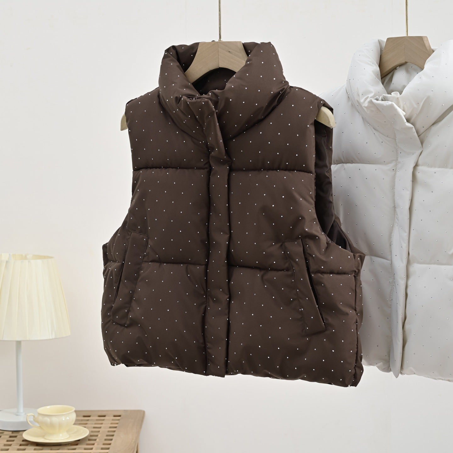 Minimalist Quilted Stand Collar Puffer Vest