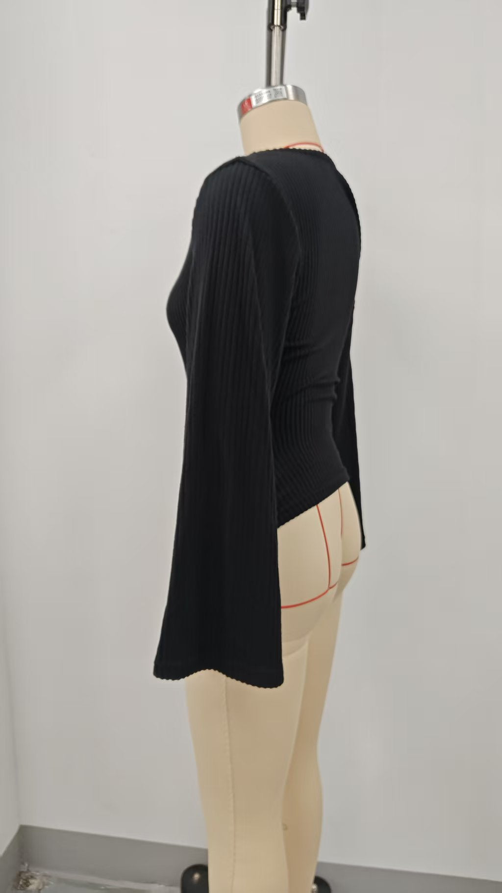 Boutique Boat Neck Bell Sleeve Knit Top