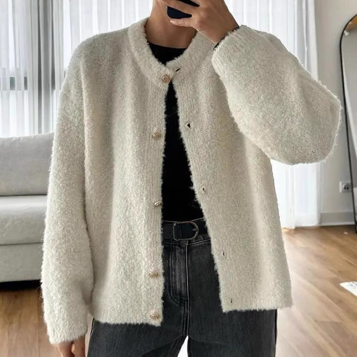 Loose Retro Button Knitted Long Sleeve Cardigan