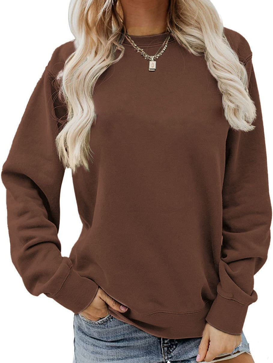 Boutique Minimalist Crew Neck Relaxed Long Sleeve Sweatshirt