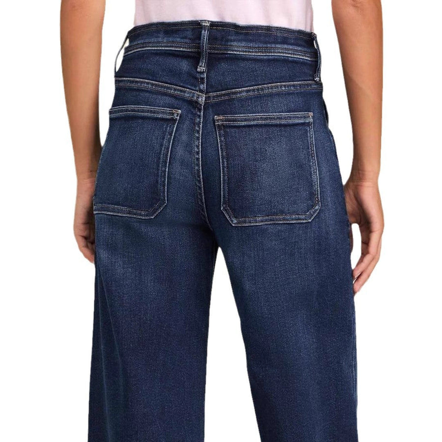 Lace-Up Stretch Wide-Leg Straight Jeans for Women