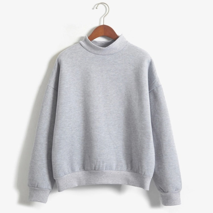 Women's Fleece-Lined Mock Neck Sweatshirt, Warm Long Sleeve Pullover