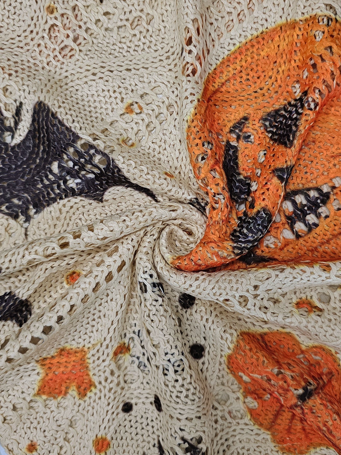 Women’s Halloween Pumpkin Bat Oversized Sweater