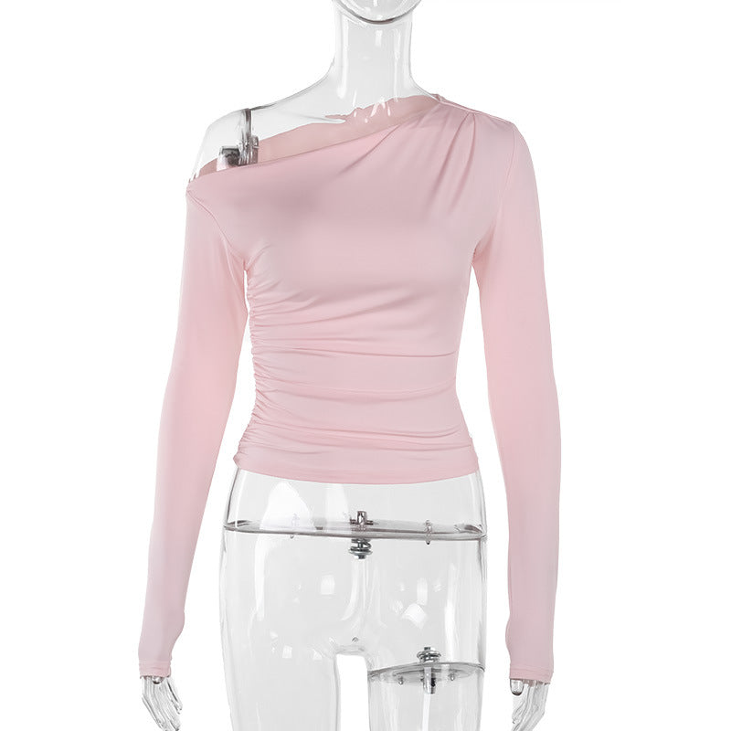 Off-Shoulder Slim Long Sleeve Top for Women