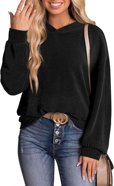 Loose Twisted Hooded Long Sleeve Sweatshirt