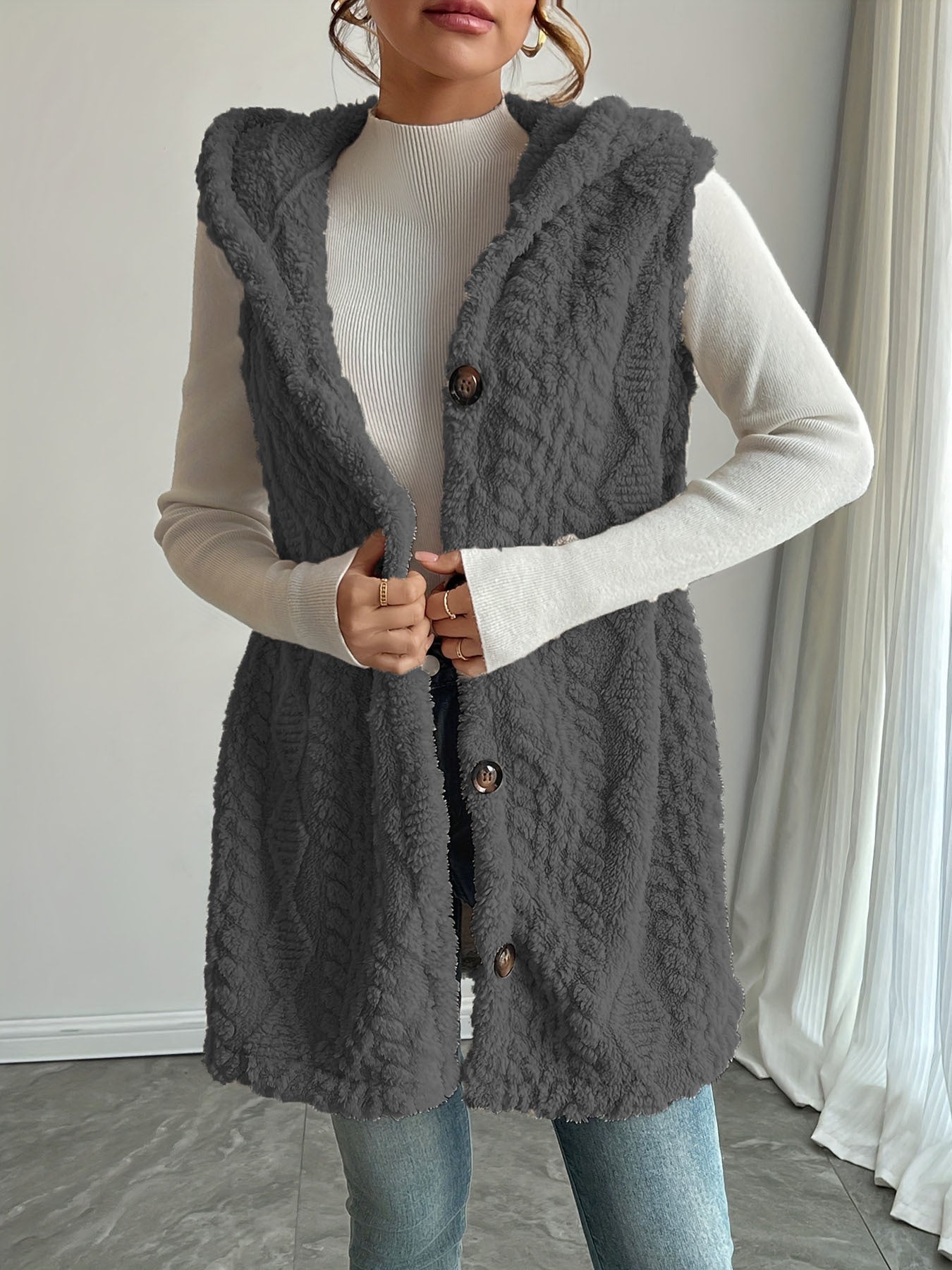 Women’s Fleece Vest Sleeveless Casual Layering Top