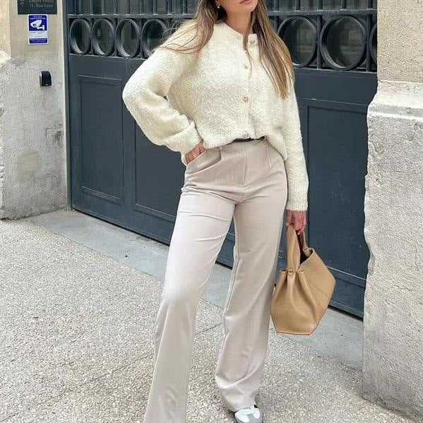 Loose Retro Button Knitted Long Sleeve Cardigan