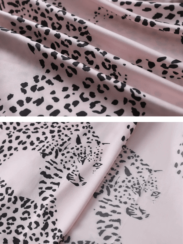 Pink Leopard Robe Leopard Print Dressing Gown | Pink Robe Kimono | Bridal Party Robes ...