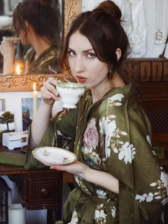 Fiora Kimono Robe Dusty Green