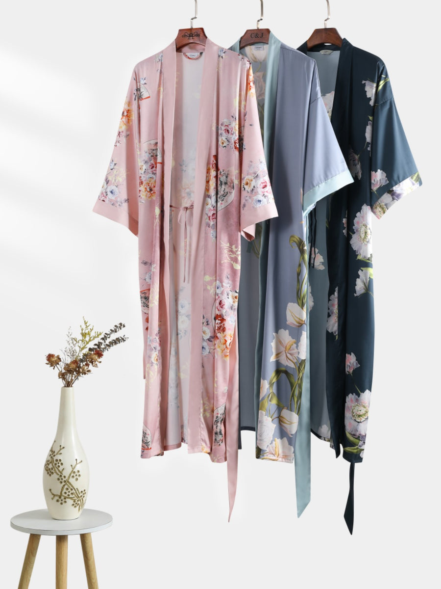 Peony Floral Kimono Robe