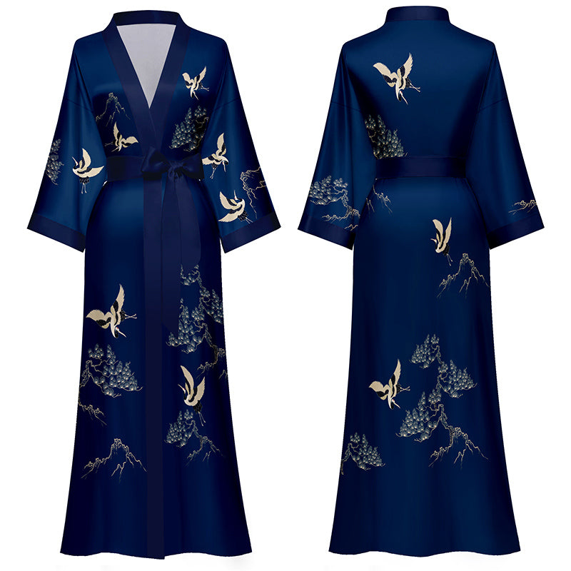 Mountain Crane Kimono Robe
