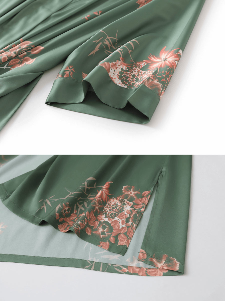 Short Kimono Robe Olive