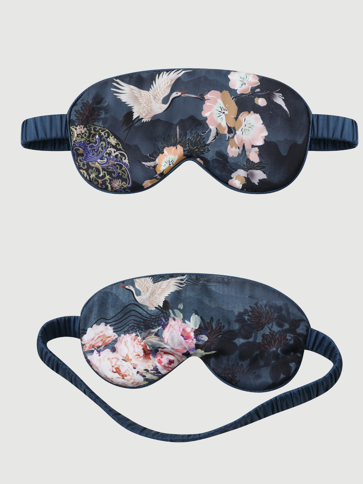 Garden Crane Blue Kimono Robe