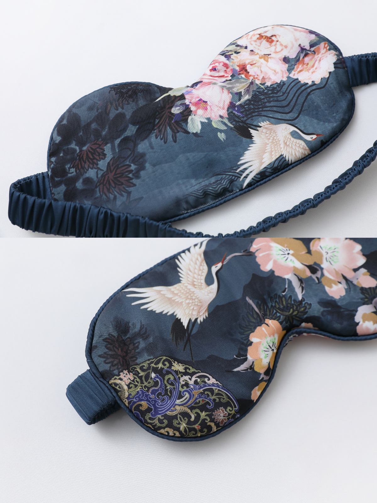 Garden Crane Blue Kimono Robe