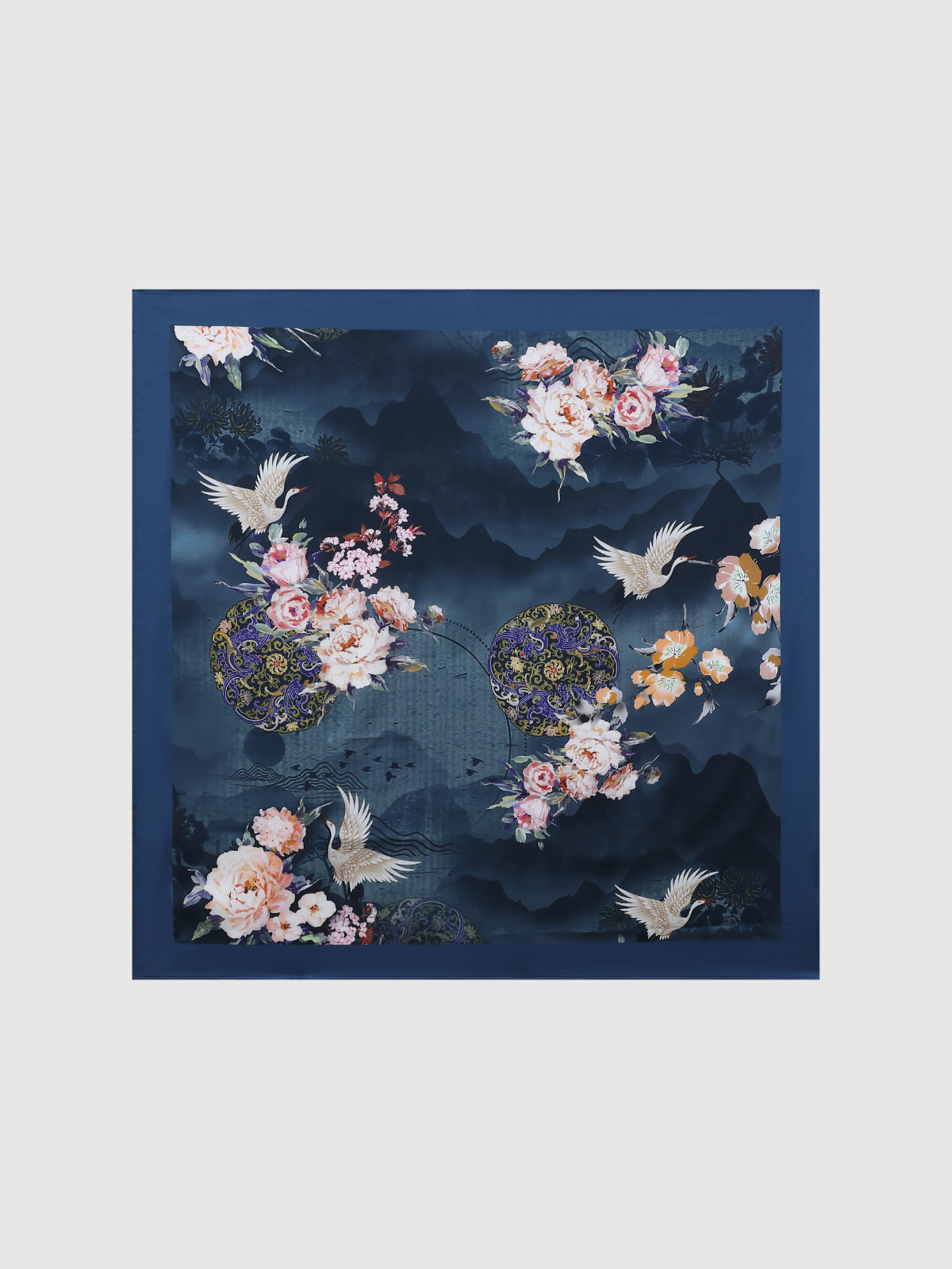 Garden Crane Blue Kimono Robe