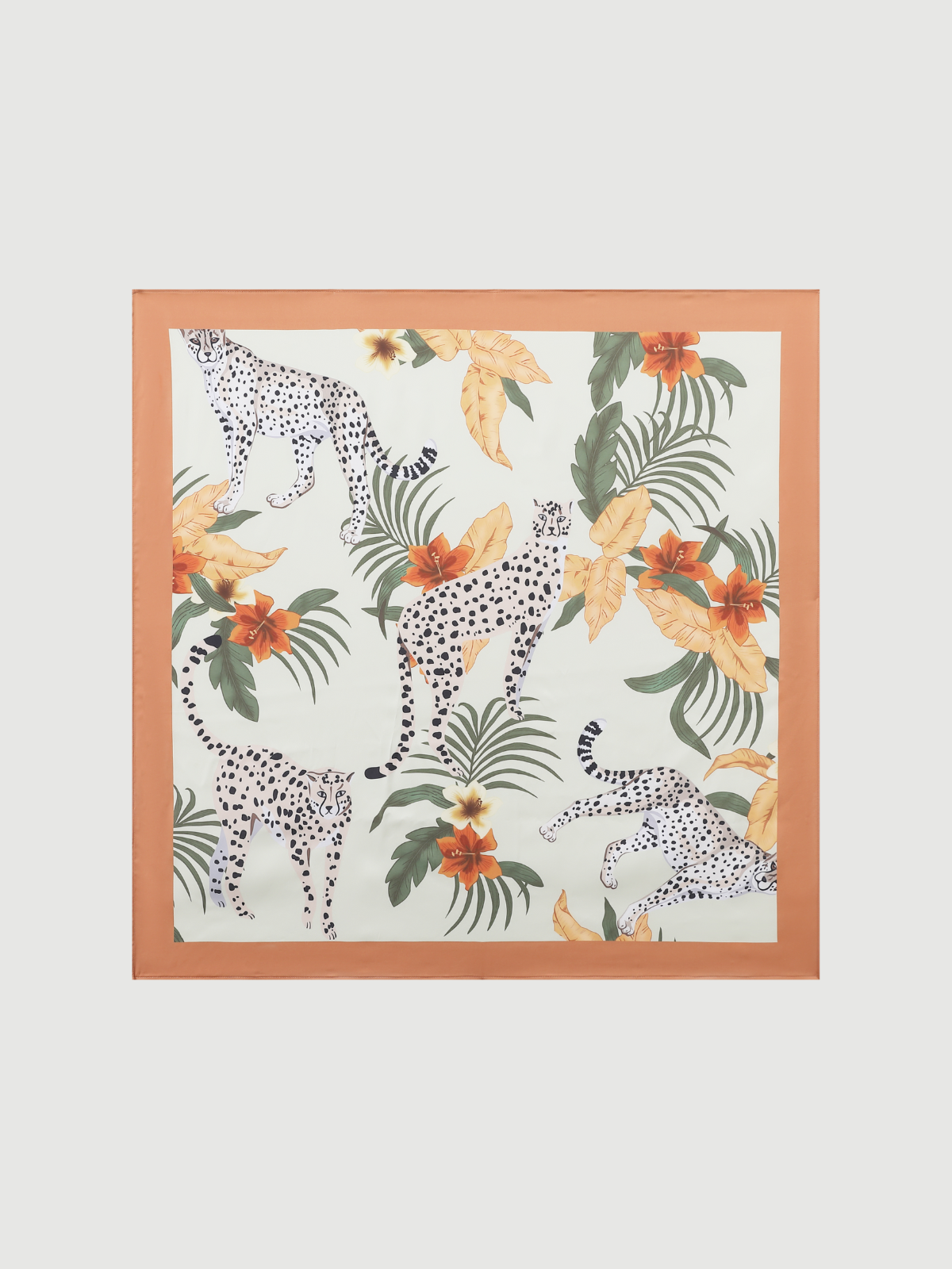 Orange Leopard Short Kimono Robe