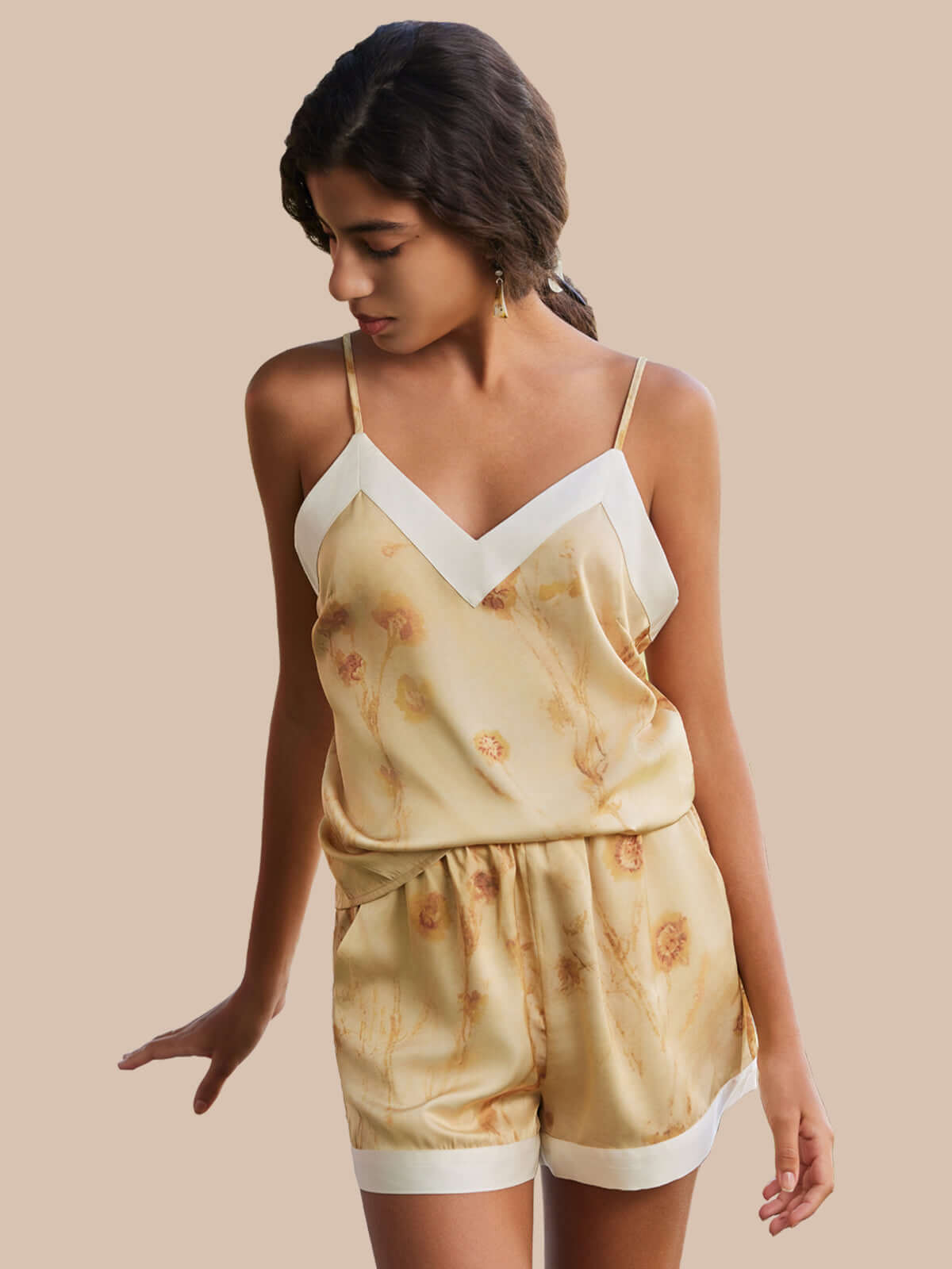Floral Camisole Shorts Pajama Set Pockets