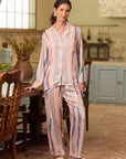 Vintage Oil Painting Stripe Pajama Set