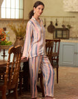 Vintage Oil Painting Stripe Pajama Set