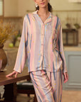 Vintage Oil Painting Stripe Pajama Set