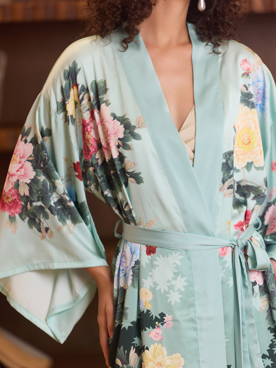 Gradient Bloom Kimono Robe