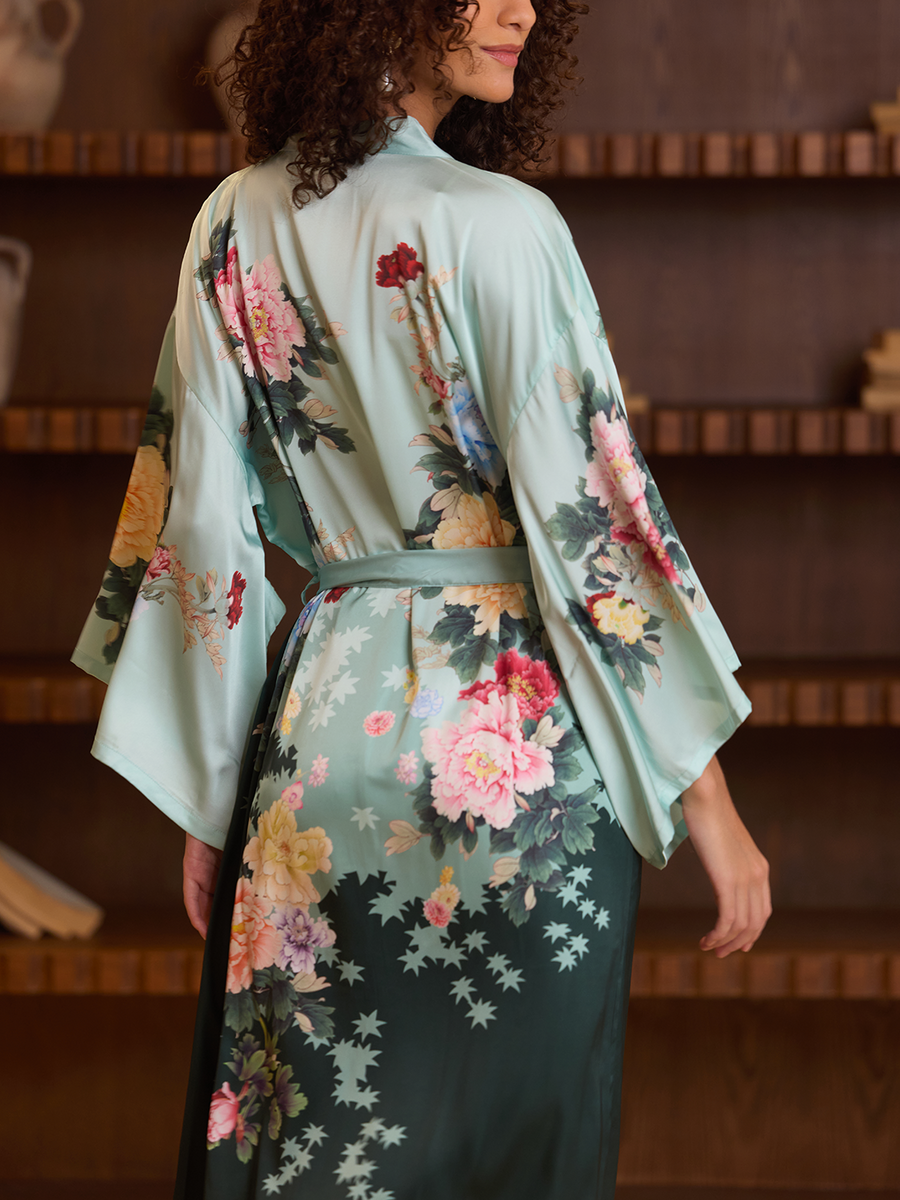 Gradient Bloom Kimono Robe
