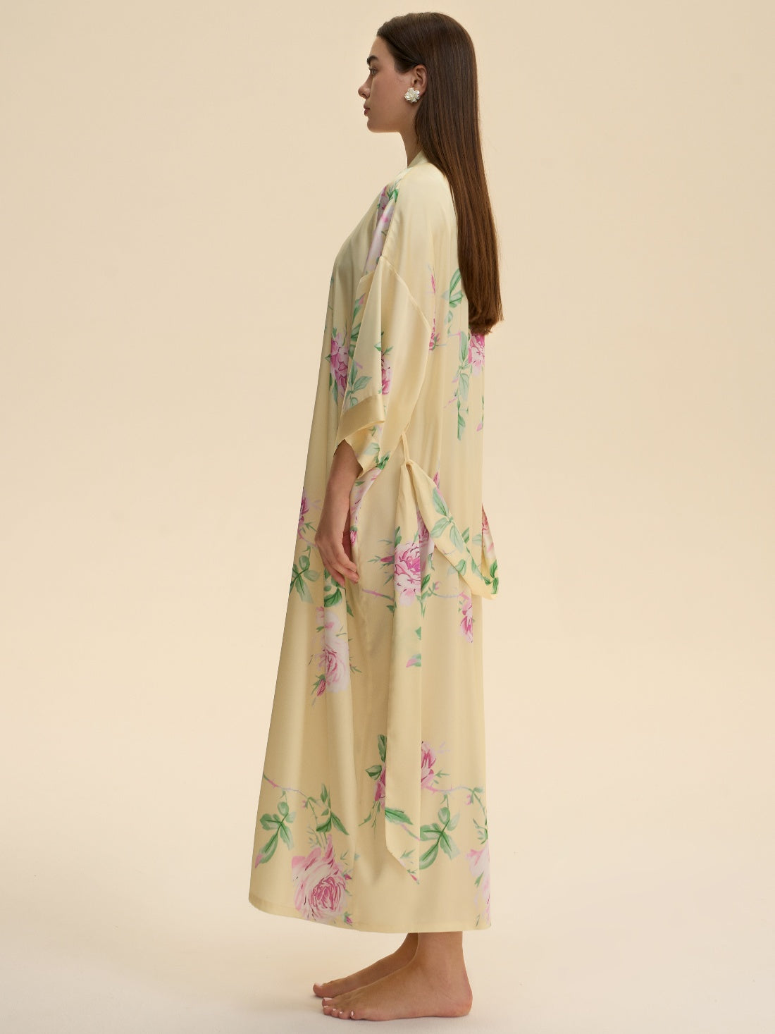 Soft Yellow Blossom Kimono Robe