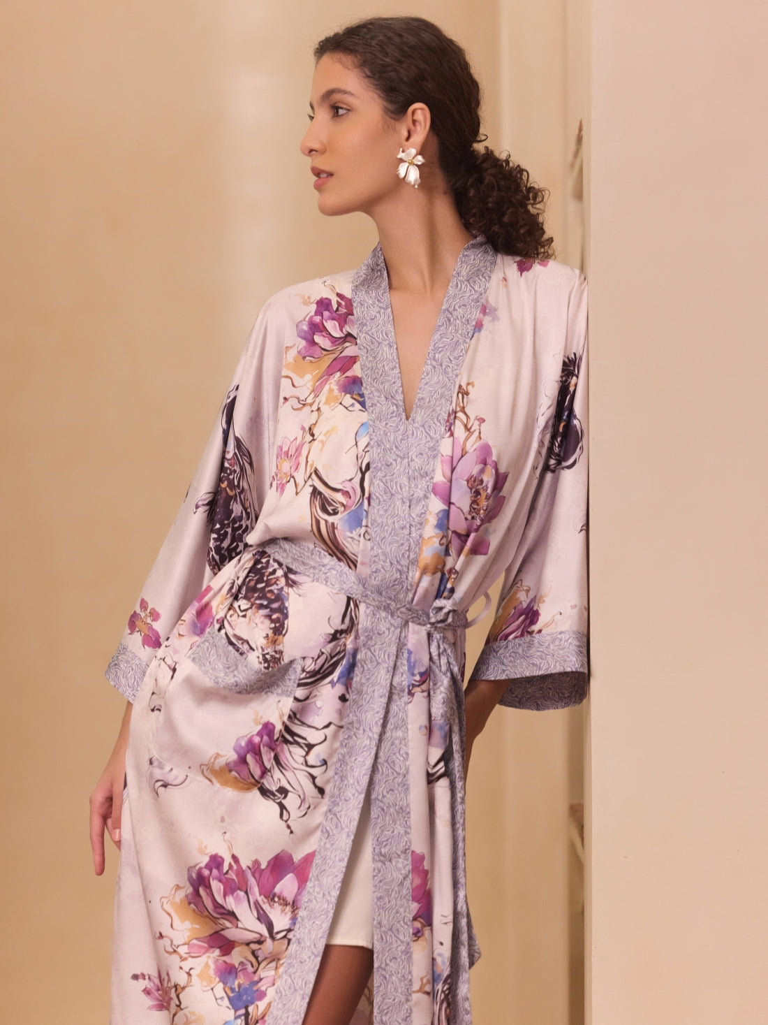 Purple Koi Kimono Robe